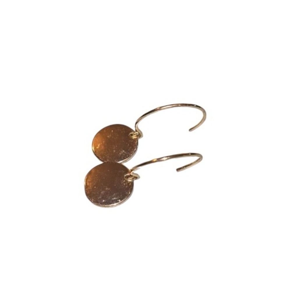 Nine West gold tone disc drop & gold tone dash earrings - Picture 2 of 3